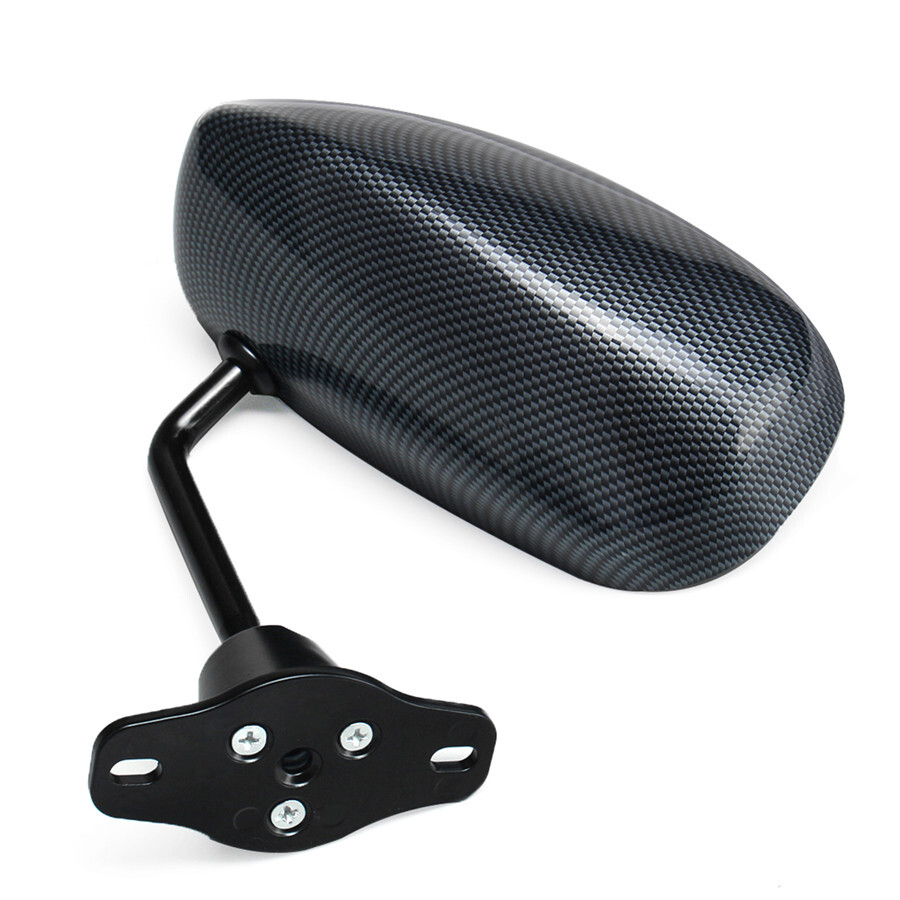 Pair F1 Style Carbon Fiber racing side mirror wide angle lens Manual Adjustment