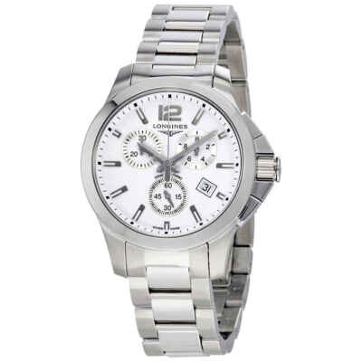 Pre-owned Longines Conquest Chronograph White Dial Unisex Watch L33794166