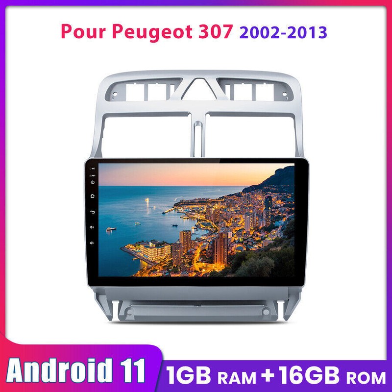 9'' Android Autoradio Pour Peugeot 307 2002-2013 Gps Navi Wifi Bt Rds Dab 1+32gb