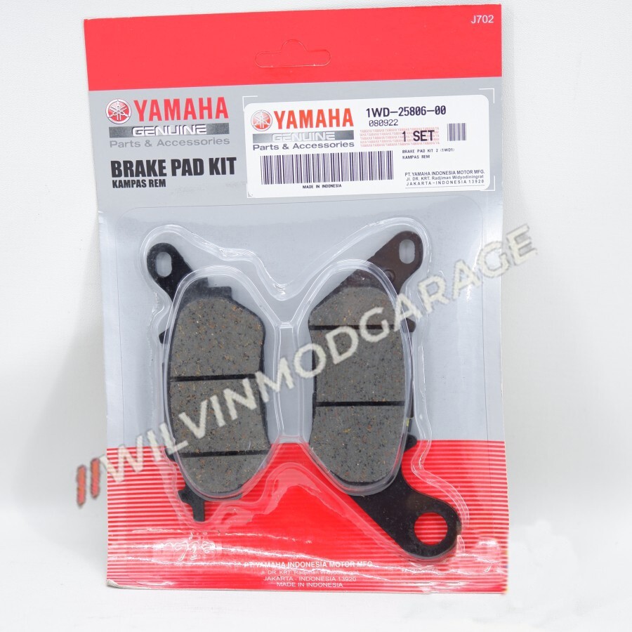 Genuine Parts Yamaha YZF R3/MT 03 2015-2025 Rear Brake Pad Kit 2 1WD-25806-00