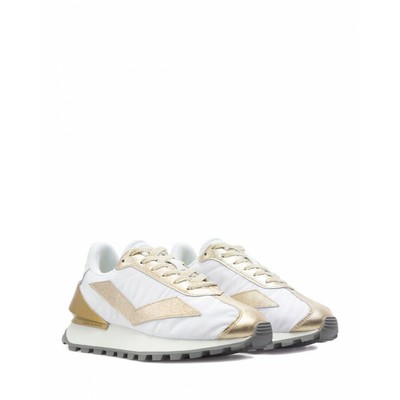 Pre-owned Voile Blanche Women's Shoes Trainers  Owark Platinum White Nylon