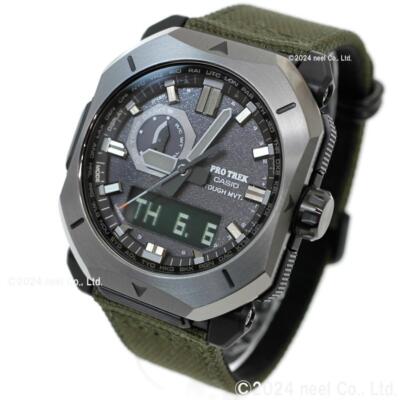Pre-owned Casio Pro Trek Prw-6900yb-3jf Men Watch Cordura Band Radio Solar Analog Digital