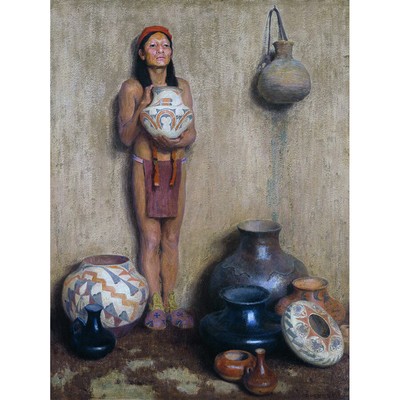 Couse Pottery Vendor Native American Ceramics Painting Canvas Art Print Poster