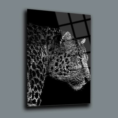 Alphabetic Leopard Tempered Glass Wall Art, Easy Installation, Fade Proof Decor