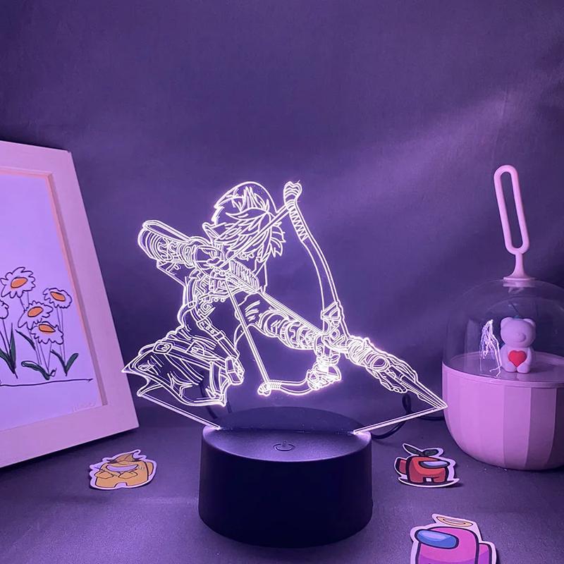 Game Figure Link 3D LED Neon Night Lights Cool Birthday Gifts for Friend Kid Bed