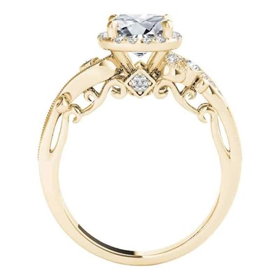 Pre-owned Maulijewels 1.00 Ct Natural Diamond Halo Engagement Ring In 14k Solid Yellow