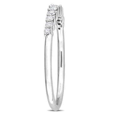 Pre-owned Amour 1/5 Ct Tdw Diamond Semi-eternity Ring In 14k White Gold