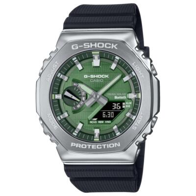 Pre-owned Casio G-shock Gbm-2100a-1a3jf Men Watch Metal Case Bluetooth Analog Digital
