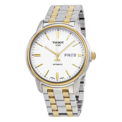 Мужские часы Tissot T-Classic Автоматические III с белым циферблатом T0654302203100