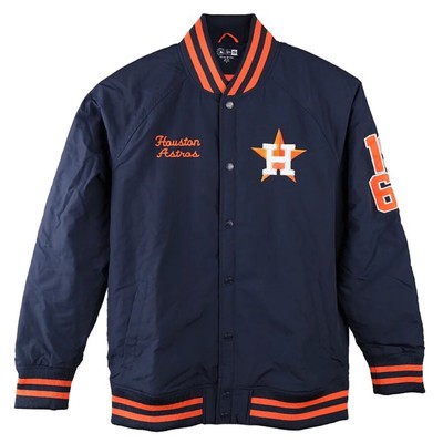 Мужская утепленная куртка New Era MLB Houston Astros темно-синего/оранжевого цвета