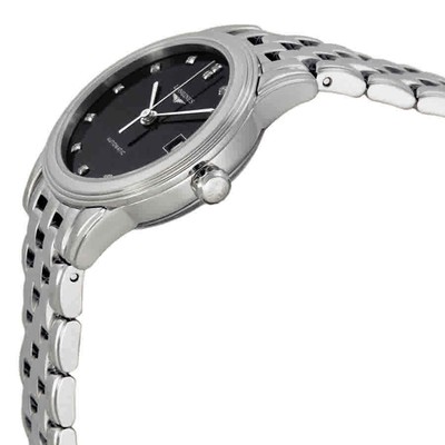 Pre-owned Longines Flagship Diamond Automatic Black Dial Ladies Watch L42744576