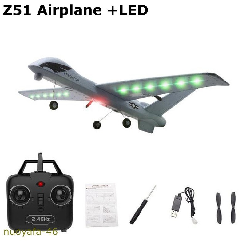 RC Control Z51 Remote Predator Airplane 2.4 Drone 2CH RTF