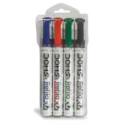 Doms Refilo Ink Pens RED,BLACK,BLUE,GREEN whiteboard marker