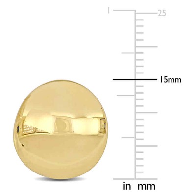 Pre-owned Amour 15mm Domed Omega Clip Back Earrings In 14k Yellow Gold