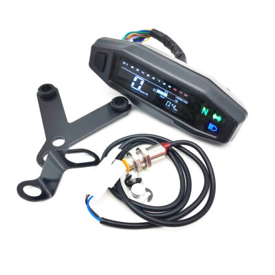 LCD Digital Gauge ATV Motorcycle Bar Odometer Speedometer Tachometer W/Bracket