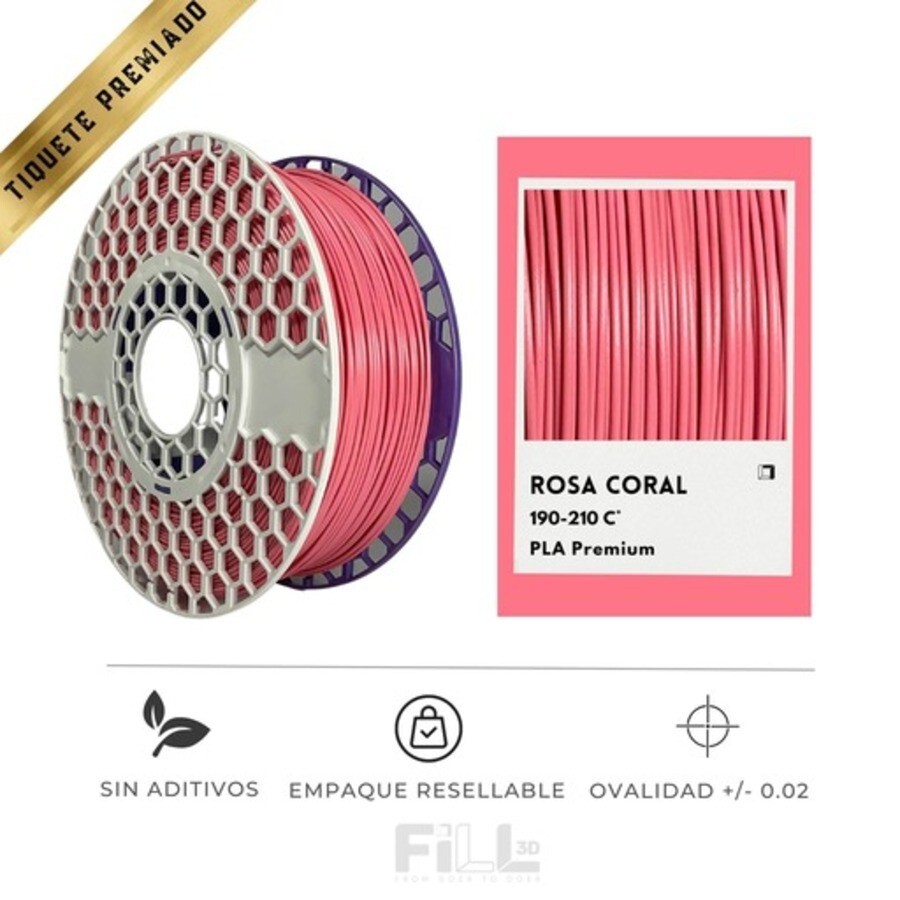 Fill-3d filament 1.75 1kg pla - Rosa coral