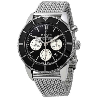 Pre-owned Breitling Superocean Heritage Ii Chronograph Automatic Chronometer Black Dial