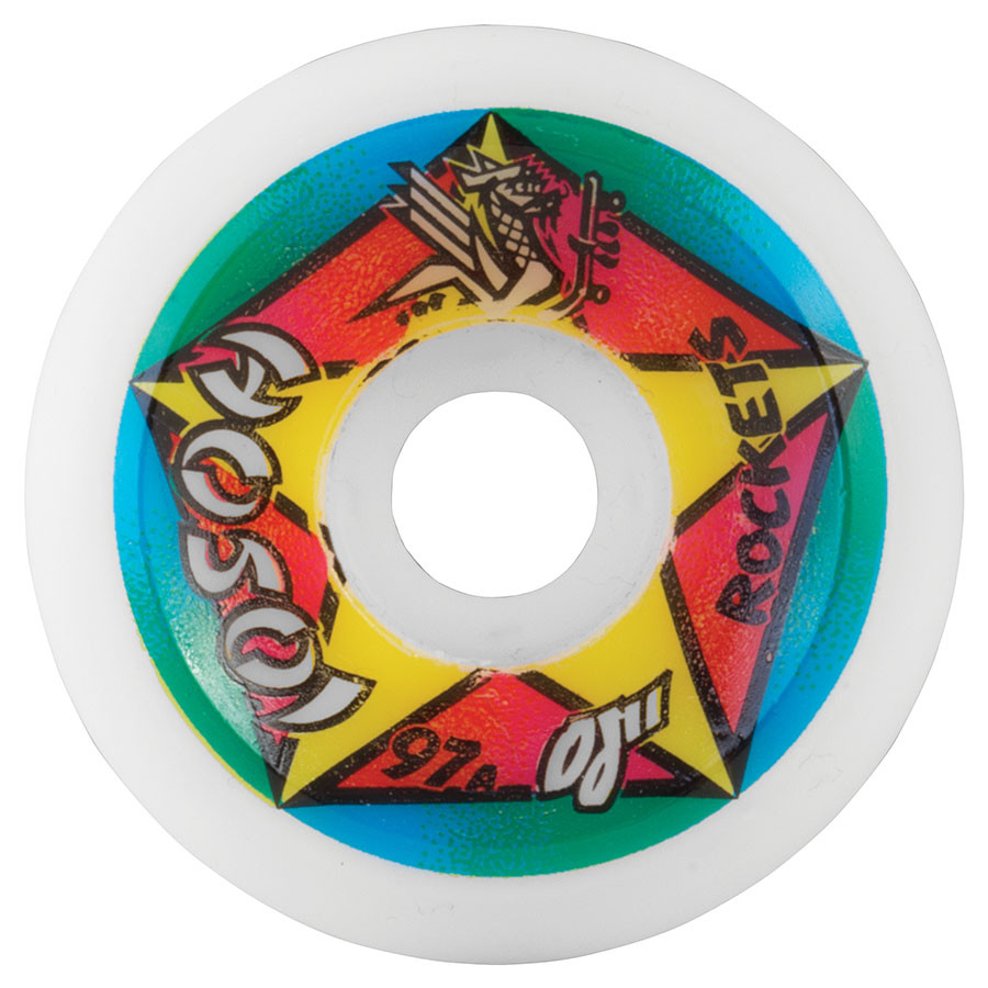 OJ Wheels Hosoi Rocket Re-Issue 61mm 97a - White (Set of 4)