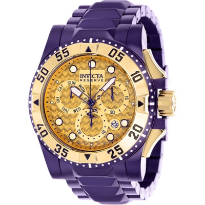 Pre-owned Invicta Reserve Chronograph Quartz Gold Dial Men's Watch 38337