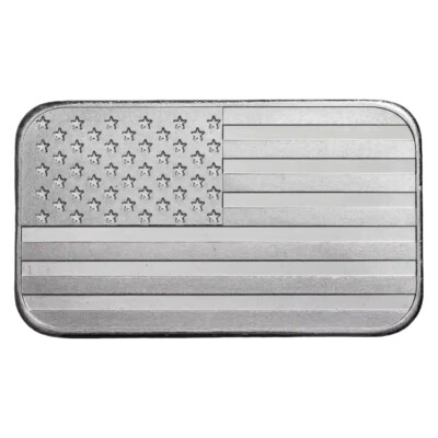 1 oz Silver American Flag Bar