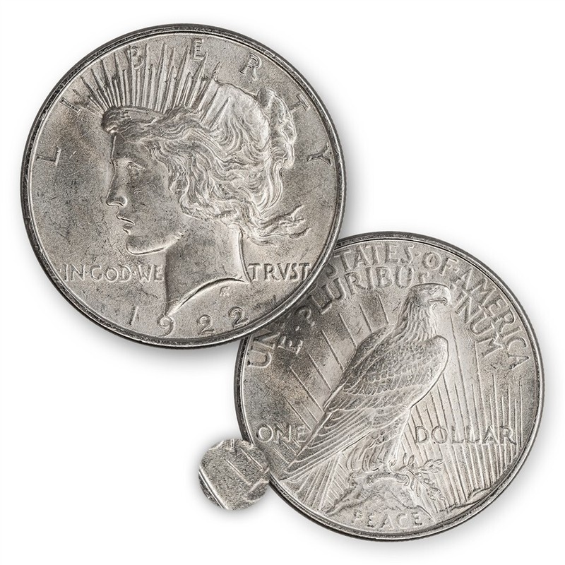 1922 Peace Dollar was circulated once, and found on a