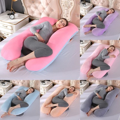 US Body Pregnancy Pillow U Shape Maternity Support Soft Protection Pillowcase