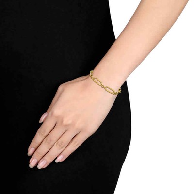 Pre-owned Amour 8mm Oval Link Bracelet In 14k Yellow Gold - 7.5 In