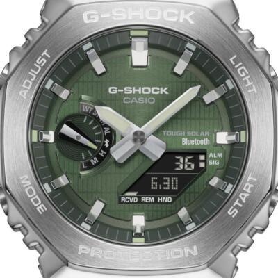 Pre-owned Casio G-shock Gbm-2100a-1a3jf Men Watch Metal Case Bluetooth Analog Digital