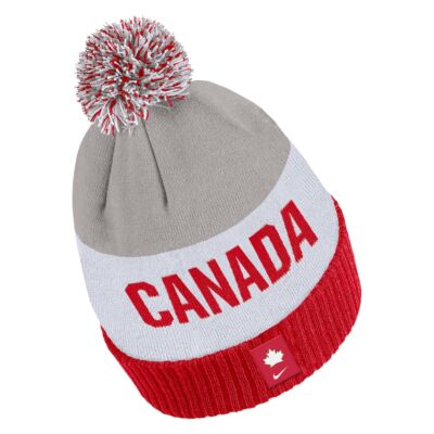 HOCKEY CANADA NIKE HERITAGE LOGO CLASSIC STRIPED KNIT BEANIE