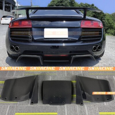 Real Carbon Fiber Rear Bumper Diffuser Lip Spoiler For Audi R8 GT V8 V10 2008-15
