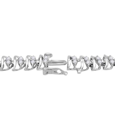 Pre-owned Maulijewels 2.15 Carat Round Natural Diamond ( H-i/ I1-i2 ) Prong Set Linked In White