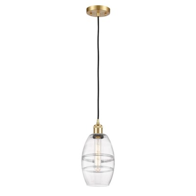 Innovations 516-1P Vaz 1Lt 6'' Cord Mini Pendant, Gold/Clear - 516-1P-SG-G557-6CL
