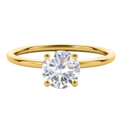Pre-owned Maulijewels 1.5 Carat Diamond 14k Yellow Gold Moissanite ( G-h/ Vs1 ) Solitaire