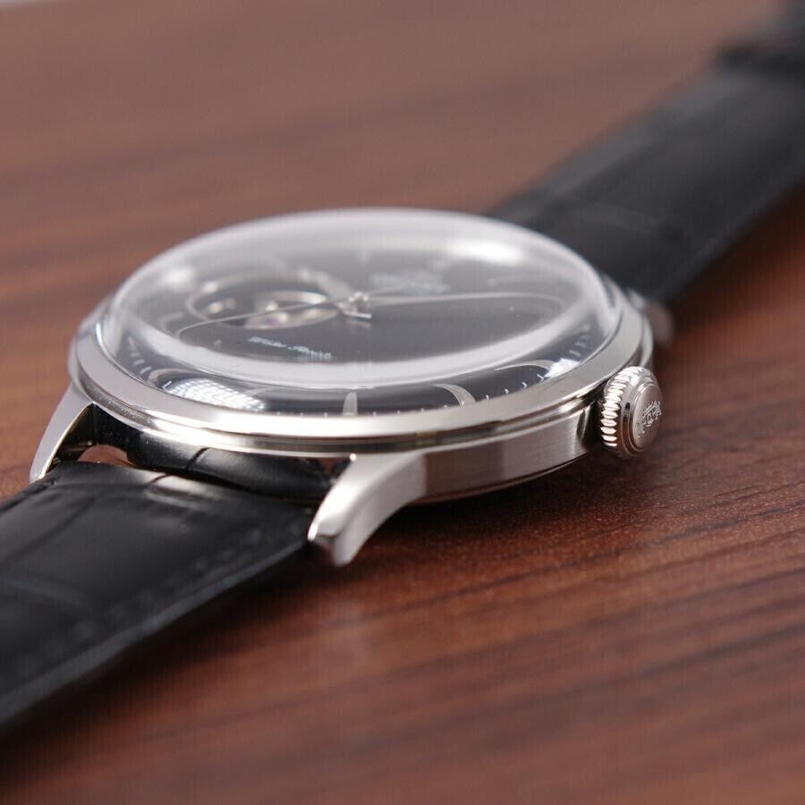Pre-owned Orient Standard Rn-ag0007b Semi Skeleton Mechanical Black Dial Watch