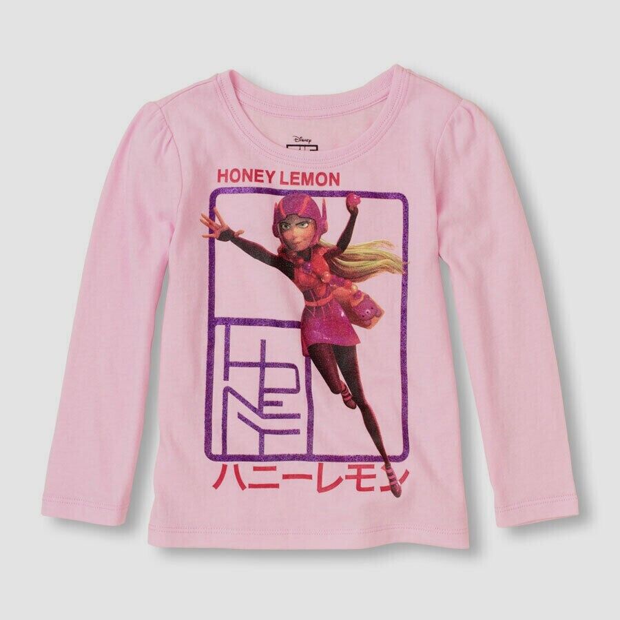 

ФУТБОЛКА ДЛЯ ДЕВОЧКИ (L/S) Disney BIG HERO 6 HONEY LEMON PINK 2T 3T, Pink purple multicolor