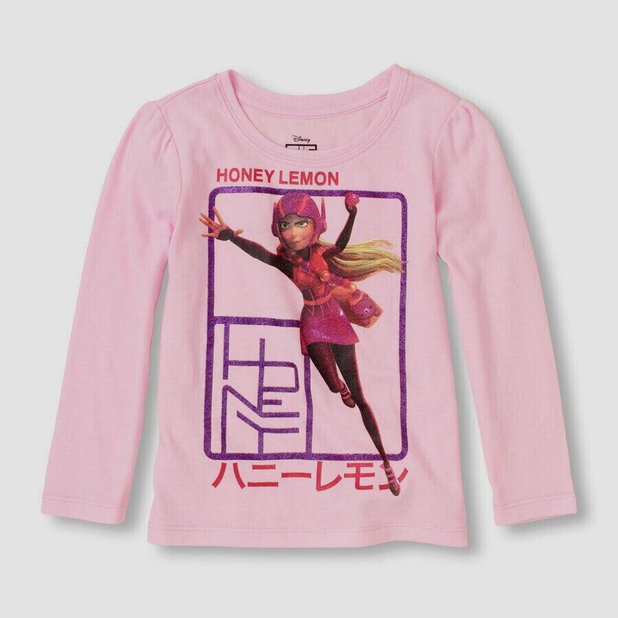 ФУТБОЛКА ДЛЯ ДЕВОЧКИ (L/S) Disney BIG HERO 6 HONEY LEMON PINK 2T 3T