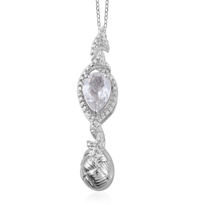 WHITE TOPAZ  STEEL NECKLACE 20'' #whitetopaznecklace #genuinegemstones #necklace