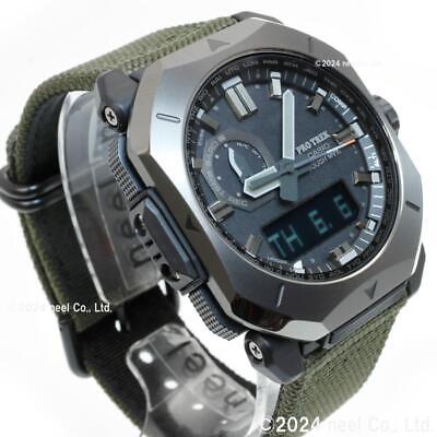 Pre-owned Casio Pro Trek Prw-6900yb-3jf Men Watch Cordura Band Radio Solar Analog Digital