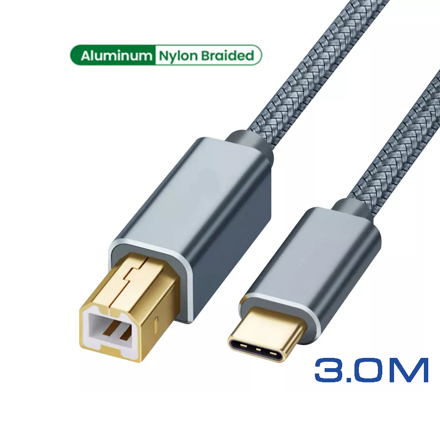 SONILCO USB-C to USB-B 2.0 Cable Nylon Epson,HP,Canon,Brother Printer Scanner