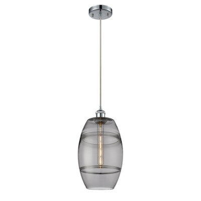 Innovations 516-1P Vaz 1Lt 8'' Cord Mini Pendant, CH/SM - 516-1P-PC-G557-8SM