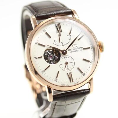 Pre-owned Orient Star Watch Men's Rk-av0001s Brown White Analog Round Face Semi Skeleton