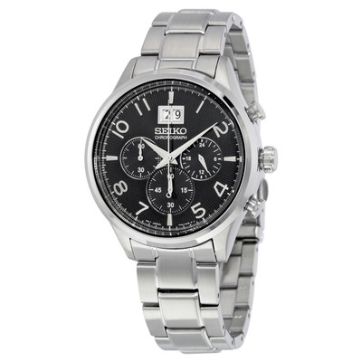 Seiko SPC153 Men's Chronograph Quartz Black Dial Stainless Steel Sport Watch