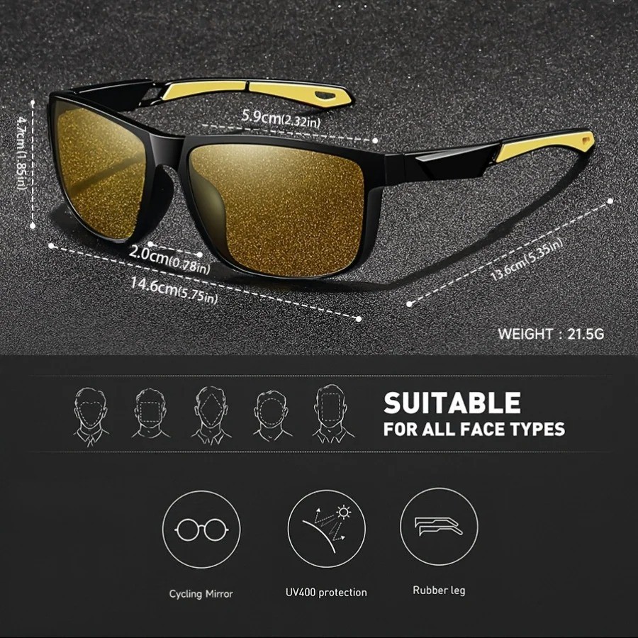 Gafas amarillas para proteger los ojos, conducir, estilo moderno - Picture 6 of 8