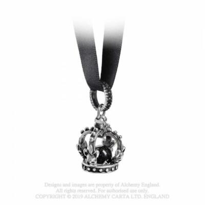 ALCHEMY GOTHIC - REGALIUS PENDANT - CROWN SKULLS SOVEREIGN