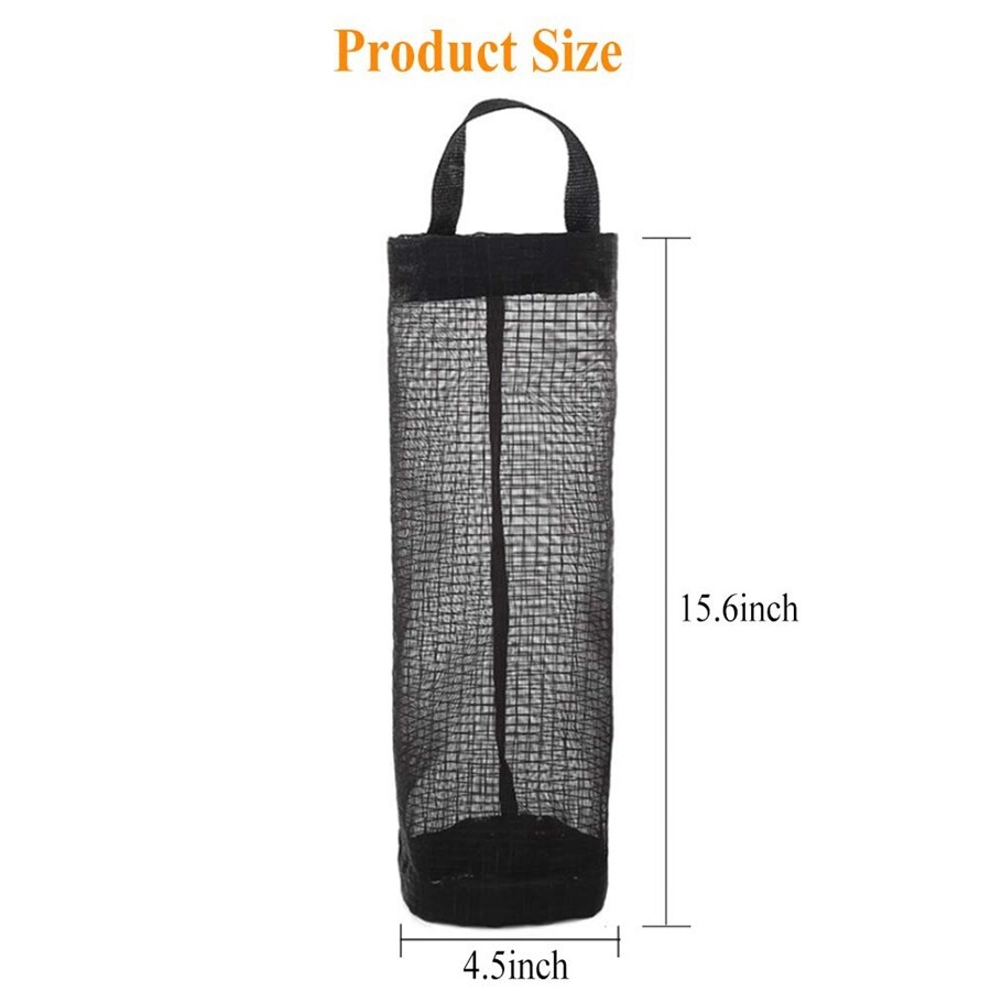 Grocery Plastic Garbage Bag Holder Dispenser Hanging Mesh Trash Organizer B422