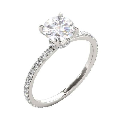 Pre-owned Maulijewels 1.35 Carat Diamond White Moissanite Engagement Rings For Women In