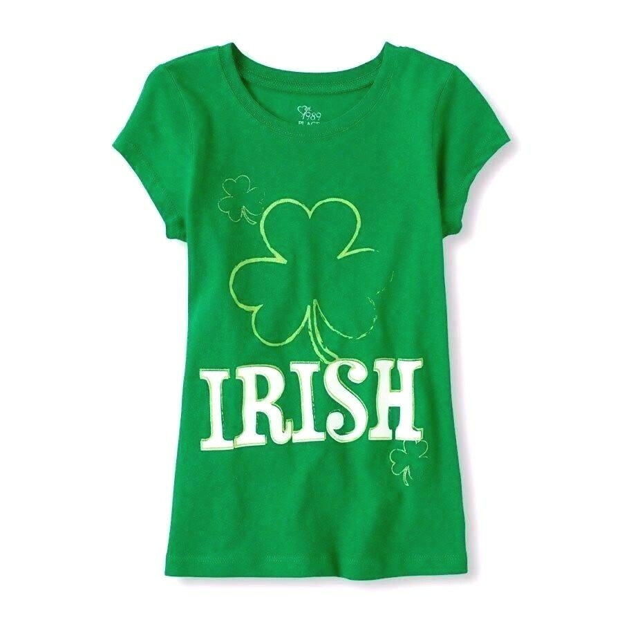 

ФУТБОЛКА THE CHILDRENS PLACE С ИРЛАНДСКИМ ТРИлистником ДЛЯ ДЕВУШКИ XS-XL 4–14 ДЕНЬ ПАТРИКА, Green/white