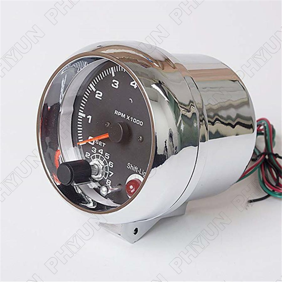 Tachometer Gauge 0~8000rpm Adjustable Shift Light -usa