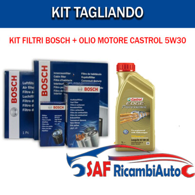 Inspektionskit Filter Bosch 5LT Öl castrol edge 5W30 Audi A4 2.0 Tdi 110KW
