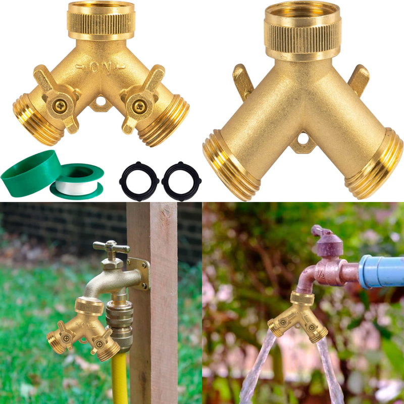 Splitter (2 Way) Valve Solid Brass Hose Y Splitter New
